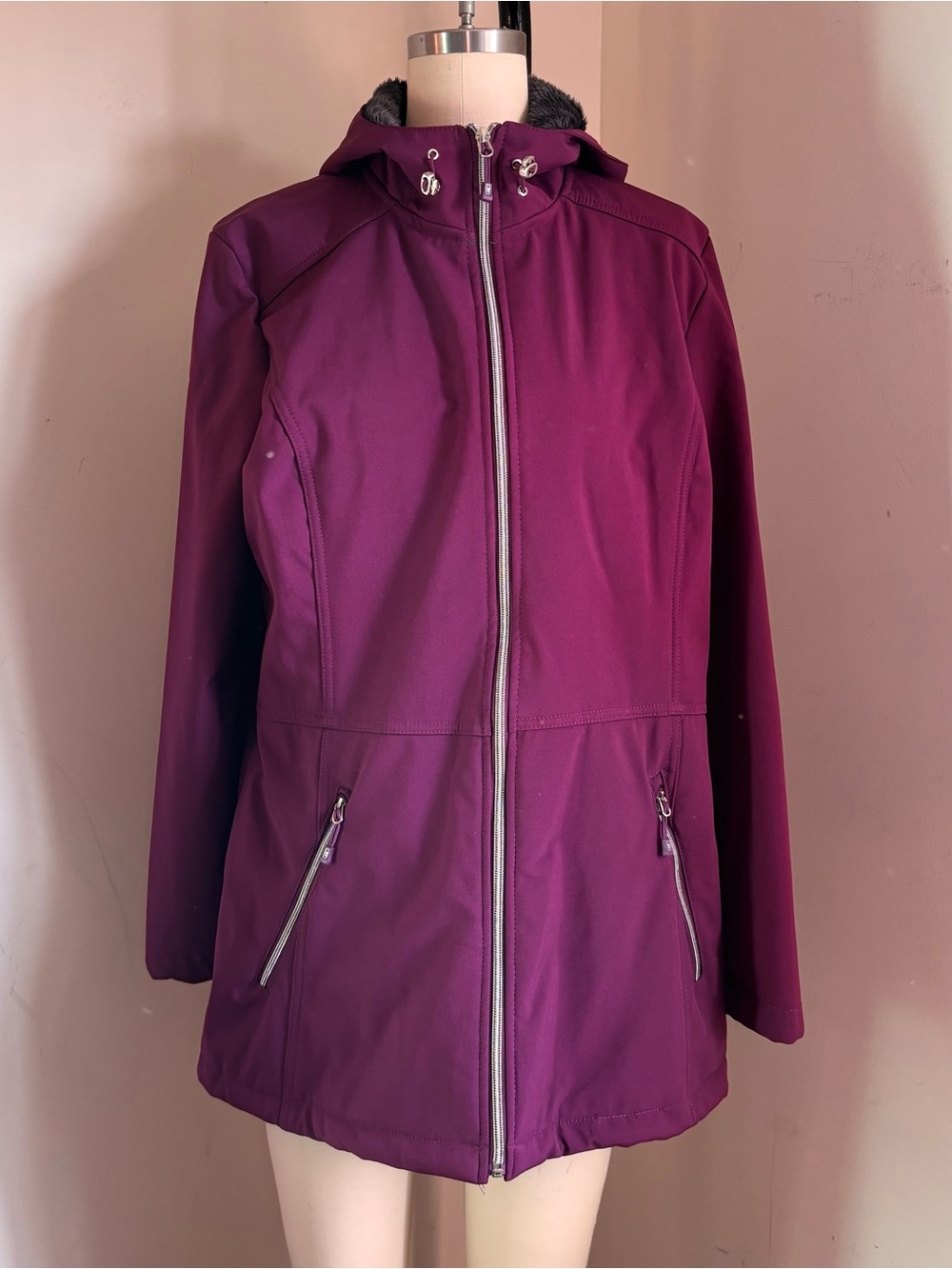 Zeroxposur Women's Purple Faux Fur Lined Jacket